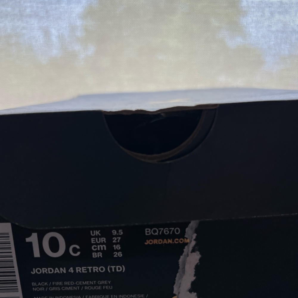 Toddler Jordan 4 Retros in excellent condition.
